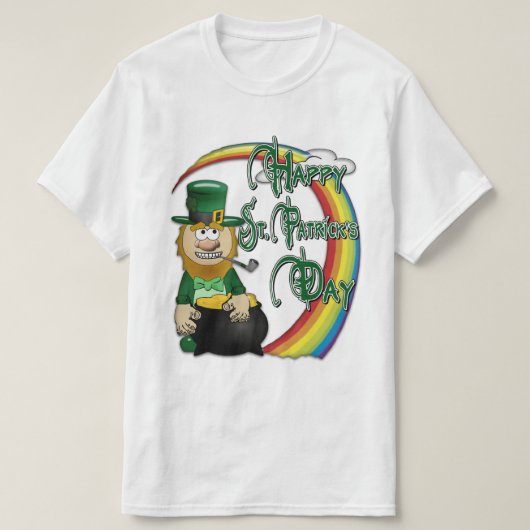 ハッピーSt patricks dayレプレシャン Tシャツ (デザイン正面)