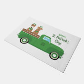 ハッピーSt patricks dayワイヤキツネテリアドッグ ドアマット (アングル)