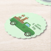 ハッピーSt patricks dayワイヤキツネテリアドッグ ペーパーコースター (アングル)