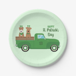 ハッピーSt patricks dayワイヤキツネテリアドッグ ペーパープレート