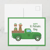 ハッピーSt patricks dayワイヤキツネテリアドッグ ポストカード (正面/裏面)