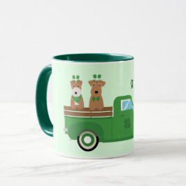 ハッピーSt patricks dayワイヤキツネテリアドッグ マグカップ
