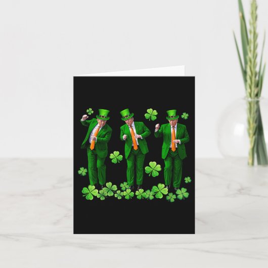 ハッピーSt patricks day大統領トランプ踊りシャム カード (正面)