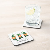 ハッピーSt patricks day格言グリーンオレンジ コースター (右側)