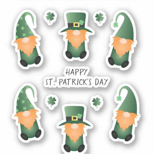 ハッピーSt patricks day格言グリーンオレンジ シール (正面)