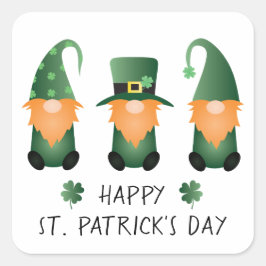 ハッピーSt patricks day格言グリーンオレンジ スクエアシール