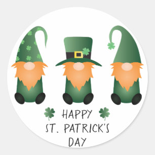 ハッピーSt patricks day格言グリーンオレンジ ラウンドシール