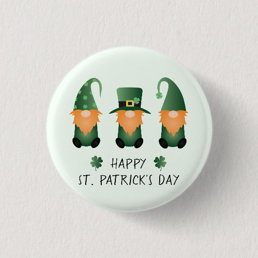 ハッピーSt patricks day格言グリーン 缶バッジ (正面)