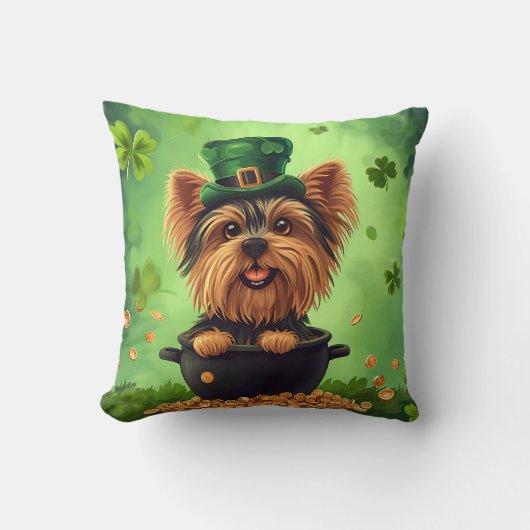 ハッピーSt patricks day犬 クッション (正面)