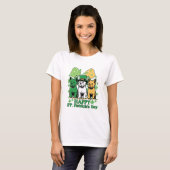 ハッピーSt patricks day犬 Tシャツ (正面フル)
