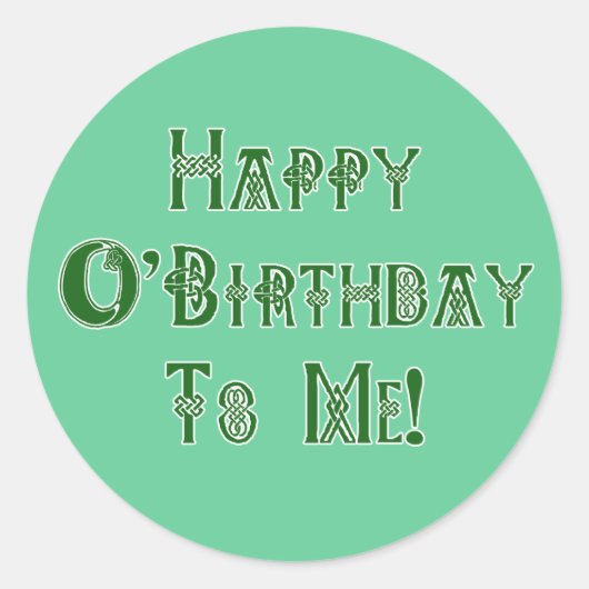 ハッピーSt patricks day誕生日トゥ・ミー ラウンドシール (正面)