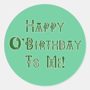 ハッピーSt patricks day誕生日トゥ・ミー ラウンドシール