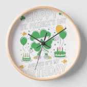 ハッピーSt patricks day誕生日 壁時計 (正面)
