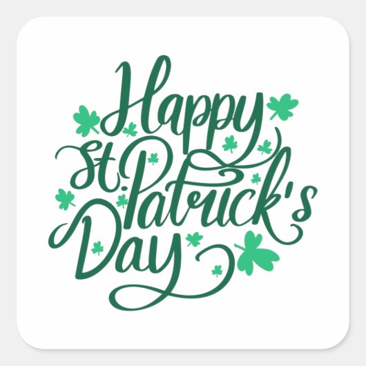 ハッピーSt patricks day スクエアシール (正面)