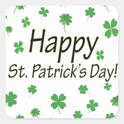 ハッピーSt patricks day スクエアシール (正面)