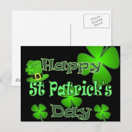 ハッピーSt patricks day ポストカード (正面/裏面)