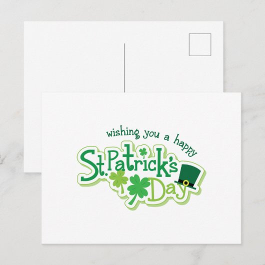 ハッピーSt patricks day ポストカード (正面/裏面)