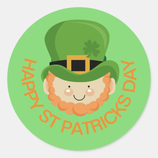 ハッピーSt patricks day・レプレシャン ラウンドシール (正面)