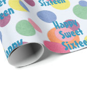 ハッピーSweet sixteen誕生日 ラッピングペーパー (ロールコーナー)