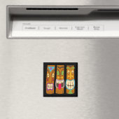 ハッピーTiki像おもしろい黒 マグネット (インサイチュ (食洗機))