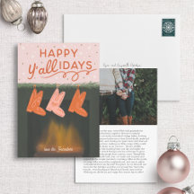 ハッピーY'all-idays Cowboyクリスマスカード