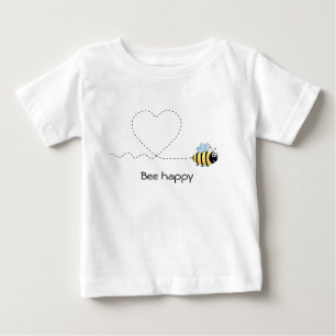 ハッピ前向きービーが恋の漫画のベビーシャツ ベビーTシャツ