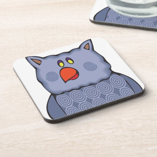 ハッピ渦巻形のーフクロウオンホワイト コースター (左側)