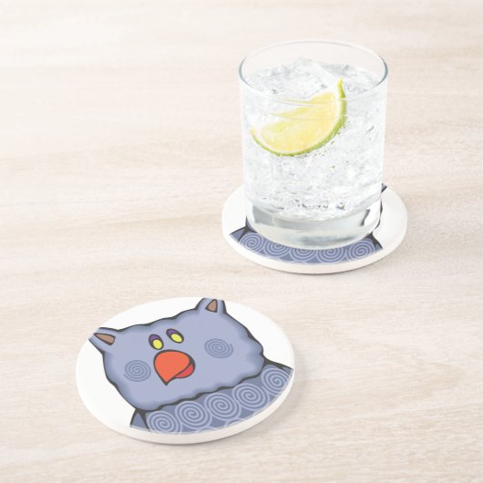 ハッピ渦巻形のーフクロウオンホワイト コースター (側面)