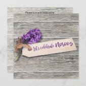 ハッピ素朴ーノローズヒヤシンス招待状 招待状 (正面/裏面)