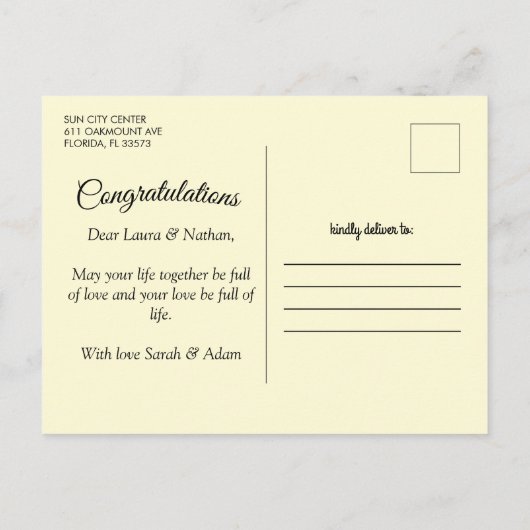 ハッピ結婚ーポストカード ポストカード (裏面)