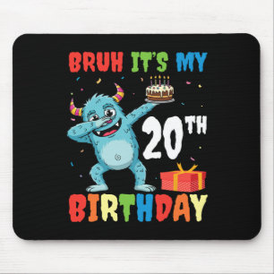 ハッピ20歳の誕生日だゾ!ハロウィンモンスターDab マウスパッド