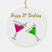 ハッピ-21歳の誕生日マティーニ セラミックオーナメント (裏面)