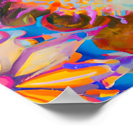 ハッファンキーピーベビーバッファローファームアニマル子供部屋アート ポスター (角)