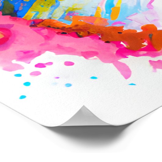 ハッファンキープギニア豚ファーム動物ポートレートアート ポスター (角)