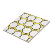 ハッファンキープホワイトブラックサークル水玉模様 タイル (側面)