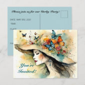 ハッファンシートダービーパーティの招待状 インビテーションポストカード (正面/裏面)