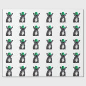 ハッフランスのト・パトリックの日と可愛いブルドッグ ラッピングペーパー (フラット)