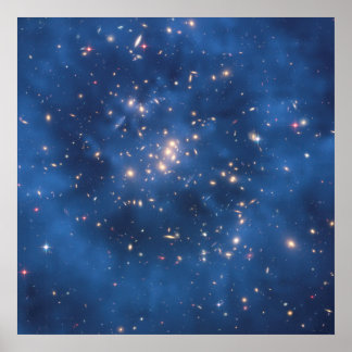 ハッブルが銀河系・クラスタ内の暗黒物質リングや輪を検出 ポスター