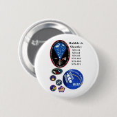 ハッブルの望遠鏡およびシャトル 缶バッジ (正面&裏面)