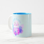 ハップイースターハンドドロー格言イースターバニー ツートーンマグカップ (正面左)