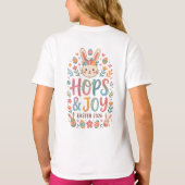 ハップス&ジョイの女の子のイースターシャツ 2026 Tシャツ (裏面)