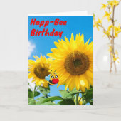 ハップビー誕生日 カード (黄色い花)