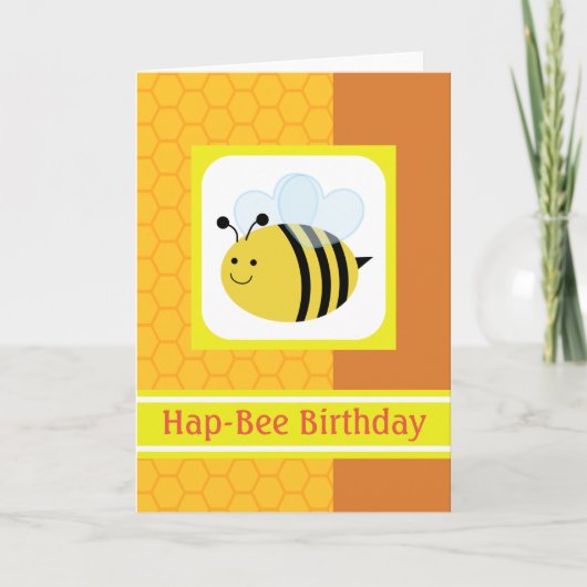 ハップビー 誕生日 マルハナバチ 蜂の巣 カード (正面)