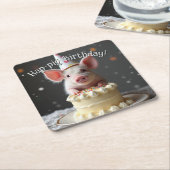 ハップピグ誕生日 スクエアペーパーコースター (アングル)