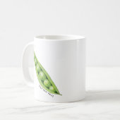 ハップピーネスおもしろいスイートピースイラストレーション コーヒーマグカップ (正面左)