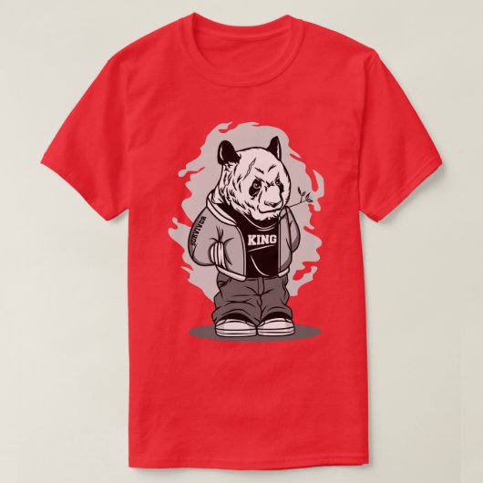ハップホップパンダ漫画 Tシャツ (デザイン正面)