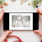 ハッミニマルプモダン・ホリデー写真クリスマス シーズンカード