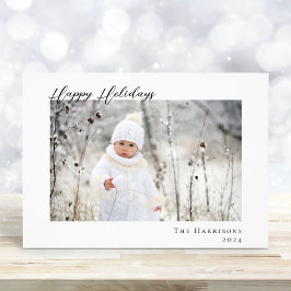 ハッミニマルプモダン・ホリデー写真クリスマス シーズンカード