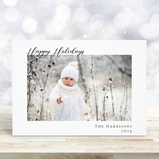 ハッミニマルプモダン・ホリデー写真クリスマス シーズンカード