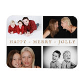 ハッメリープすてきファミリー4フォトコラージホリデー マグネット (横)